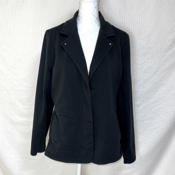 Zenergy by Chico's Black Jersey Knit collared Zip Jacket - Size 2 (Large/12) - Picture 2 of 12